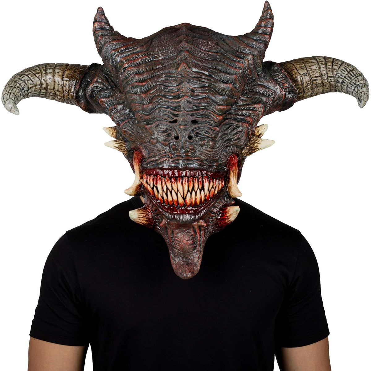 Ghoulish Productions Máscara De Látex Wrath, Accesorio Látex Cosplay Demonio Guardián, Disfraz Aterrador para Halloween y Fiestas Temáticas, Cosplay Demonio Guerrero, Diseño Artesanal Head Mask