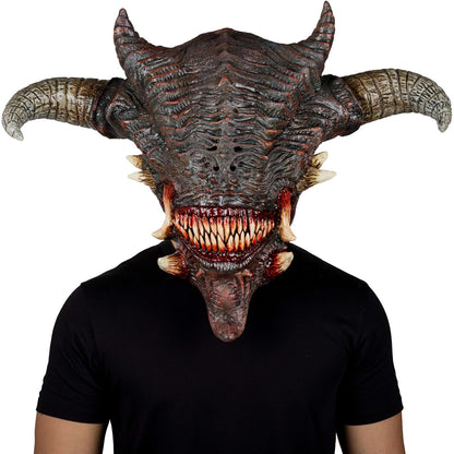Ghoulish Productions Máscara De Látex Wrath, Accesorio Látex Cosplay Demonio Guardián, Disfraz Aterrador para Halloween y Fiestas Temáticas, Cosplay Demonio Guerrero, Diseño Artesanal Head Mask