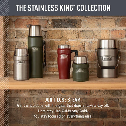 THERMOS Stainless King Taza de viaje aislada al aspiradora, 16 onzas, rojo rústico