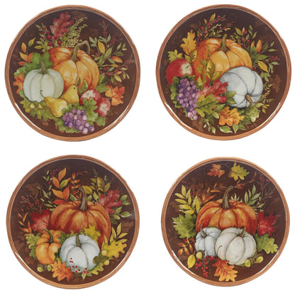 Certified International Harvest Blessings - Plato de ensalada/postre de 8.5 pulgadas, juego de 4, multicolor