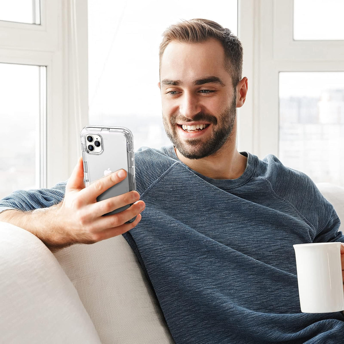 ORIbox - Funda Compatible con iPhone 13 Pro, Resistente a los Golpes, anticaídas, Transparente