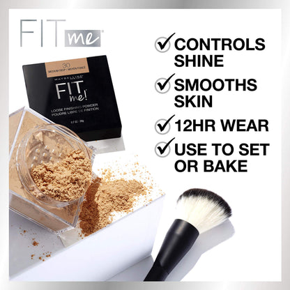 MAYBELLINE Polvo de Maquillaje Fit Me Loose Powder, Tono Fair, 20 g