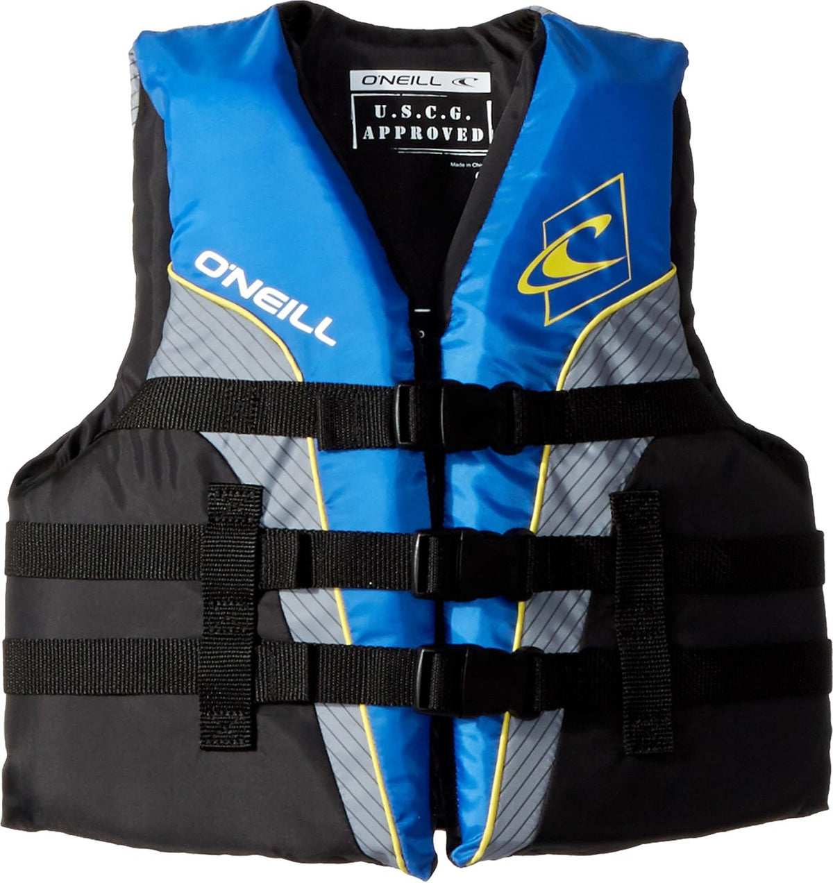 O'Neill Youth Superlite USCG Chaleco Salvavidas, Pacific/Humo/Negro: Amarillo, 1 Talla
