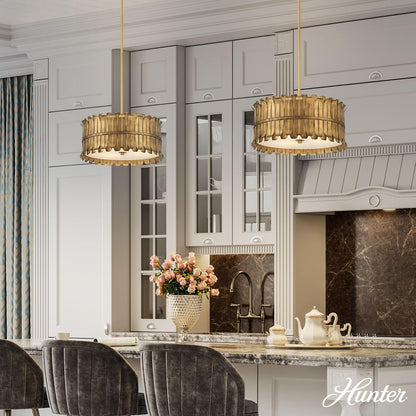 HUNTER Candelabro Valdaz Dorado 3 Luces 18 pulgadas