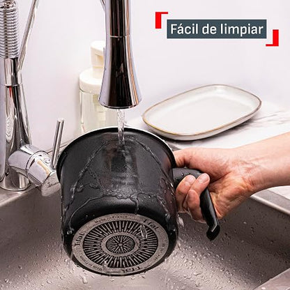 T-fal Lechero 14 cm Hard Titanium Plus con antiadherente y termo señal, C3823883