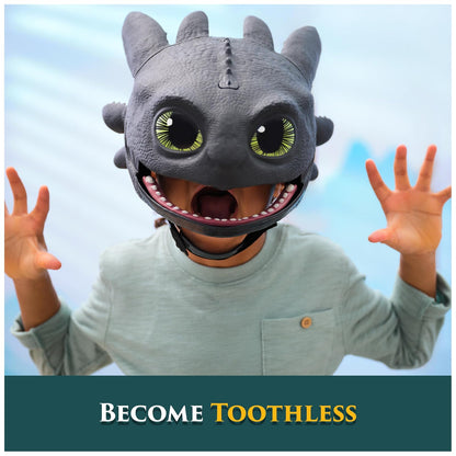 Dreamworks, Dragons, How To Train Your Dragon, Máscaraelectrónica lanza y ruge de Toothless, disfraces infantiles y para juegos de imitación para niños y niñas a partir de 4 años