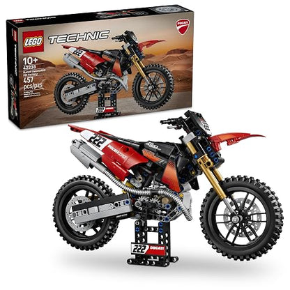 LEGO Technic Moto Ducati Desmo450 MX Factory – Juguete de Construcción para Mayores de 10 Años – Vehículo con Dirección y Suspensión – Idea de Regalo para Niños y Niñas – 42238