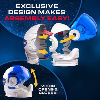 Casco de astronauta de la NASA de mármol azul, accesorio de disfraz de Halloween, casco espacial portátil para disfraz de astronauta para niños, hoja adhesiva, accesorio de Halloween para niños y