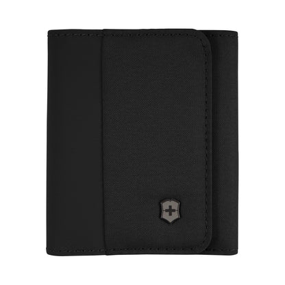 Victorinox Travel Essentials, Billetera de tres pliegues con protección RFID, Negra - Taglia Unica - Negro -