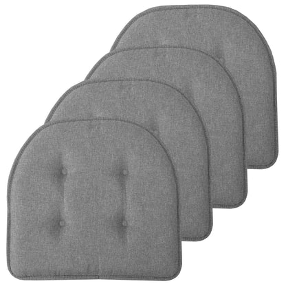 Sweet Home Collection Cojín de Espuma Viscoelástica para Silla - Gris - 4 Unidad (Paquete de 1)