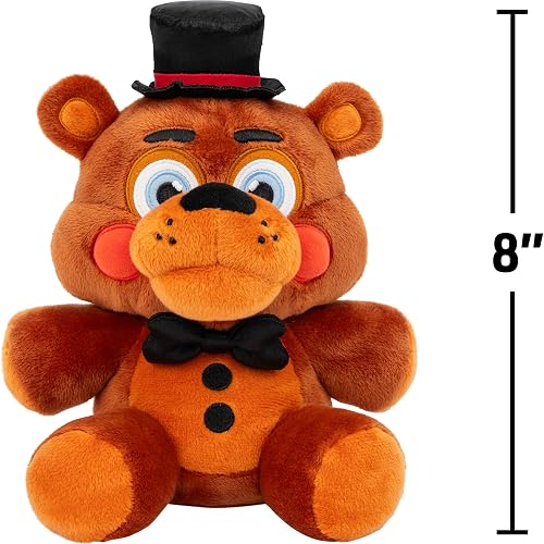 Jazwares Five Nights at Freddy'S Toy Freddy - Peluche de 8 Pulgadas con Material Suave y Ojos en la Oscuridad