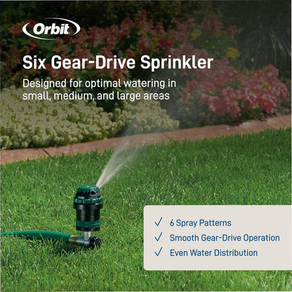 Orbit H2O-6 Gear Drive Sprinkler, Spike B 58573
