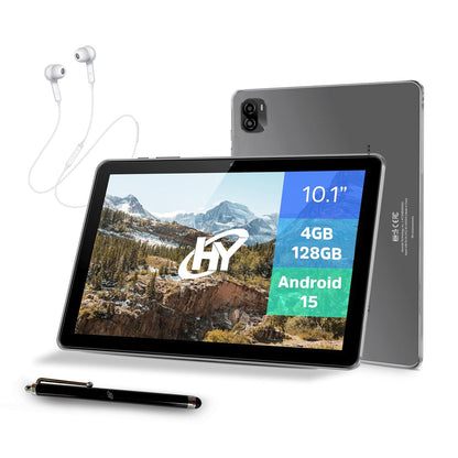 HYUNDAI HyTab Plus 10.1” HD, Octacore | 4GB | 128GB | Android 15 | Metal - Incluye Stylus Pen, audífonos