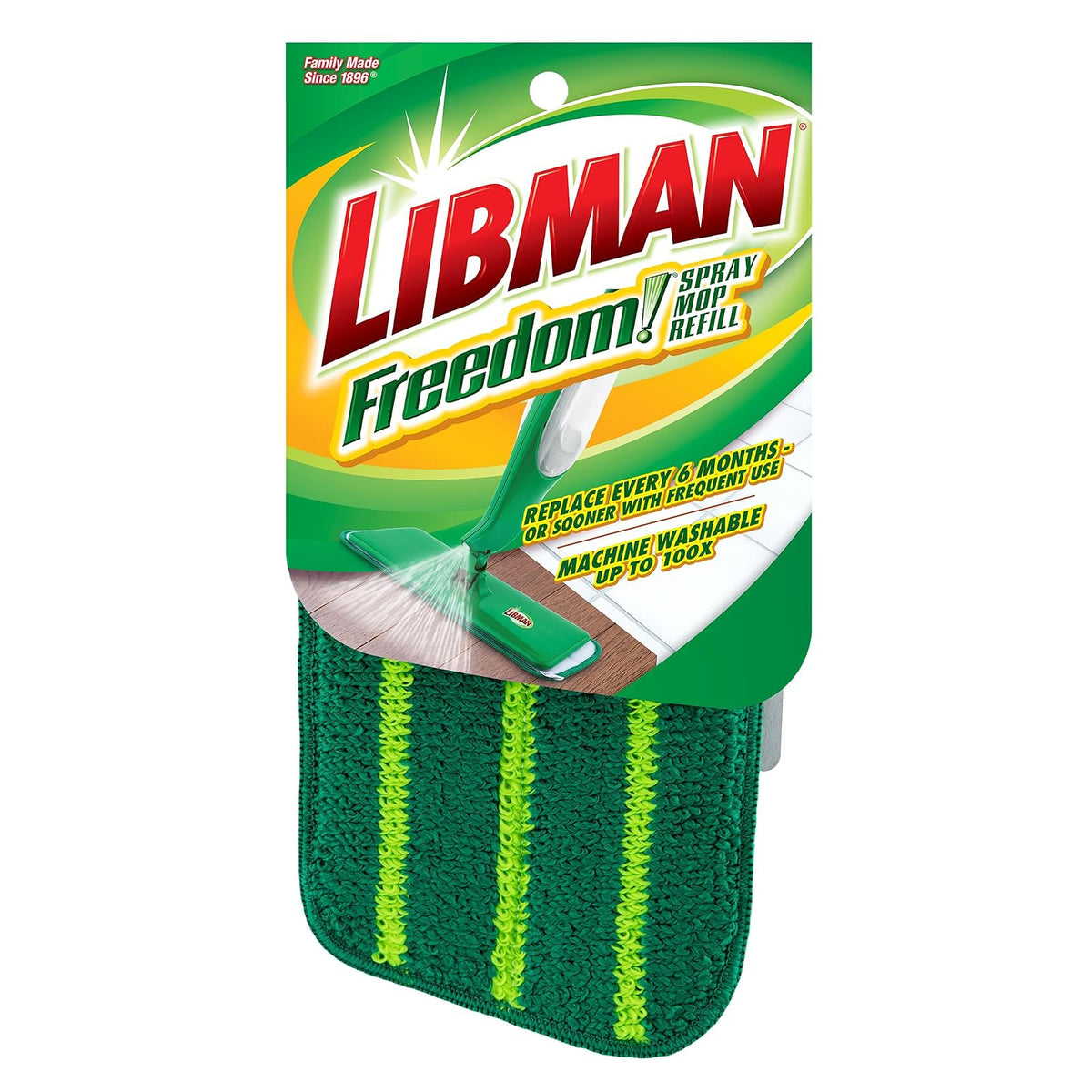 Libman Freedom - Recambios para trapeador en Aerosol, 3 Piezas, Color Verde