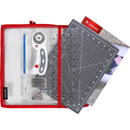 SINGER - Kit de costura para principiantes y adultos con cortador giratorio, tapete de corte, regla acrílica y más