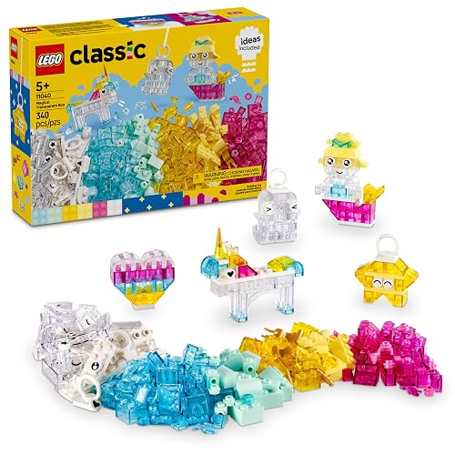 LEGO Classic Caja de Magia Transparente Juguete con Bricks de Colores para Construir, Modelos de Fantasía para Jugar y Exhibir, Set para Niñas y Niños de 5 Años o Más 11040