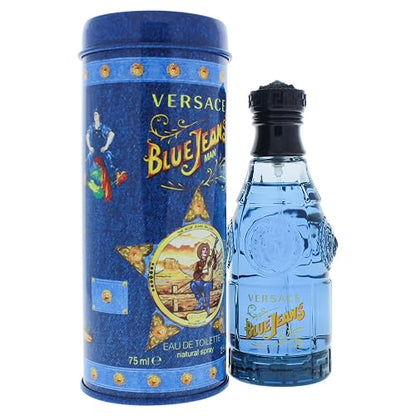 Versace - Blue Jeans de Gianni para Hombre, Eau de Toilette en Aerosol de 2.5 Onzas