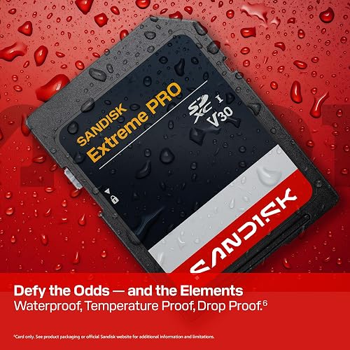 SANDISK - Tarjeta SD Extreme Pro SD UHS-I de 64 GB, hasta 200 MB/s de | Tarjeta SDXC UHS-I U3 con velocidad de lectura de 200 MB/s y capacidad de 64 GB para video 4K, fotografía en ráfaga y