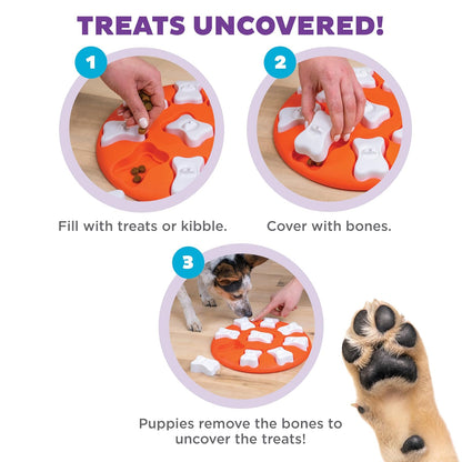 Nina Ottosson by Outward Hound Dog Smart Dog Puzzle Interactive Treat Puzzle Dog Enrichment Dog Toy, Level 1 Beginner, Orange