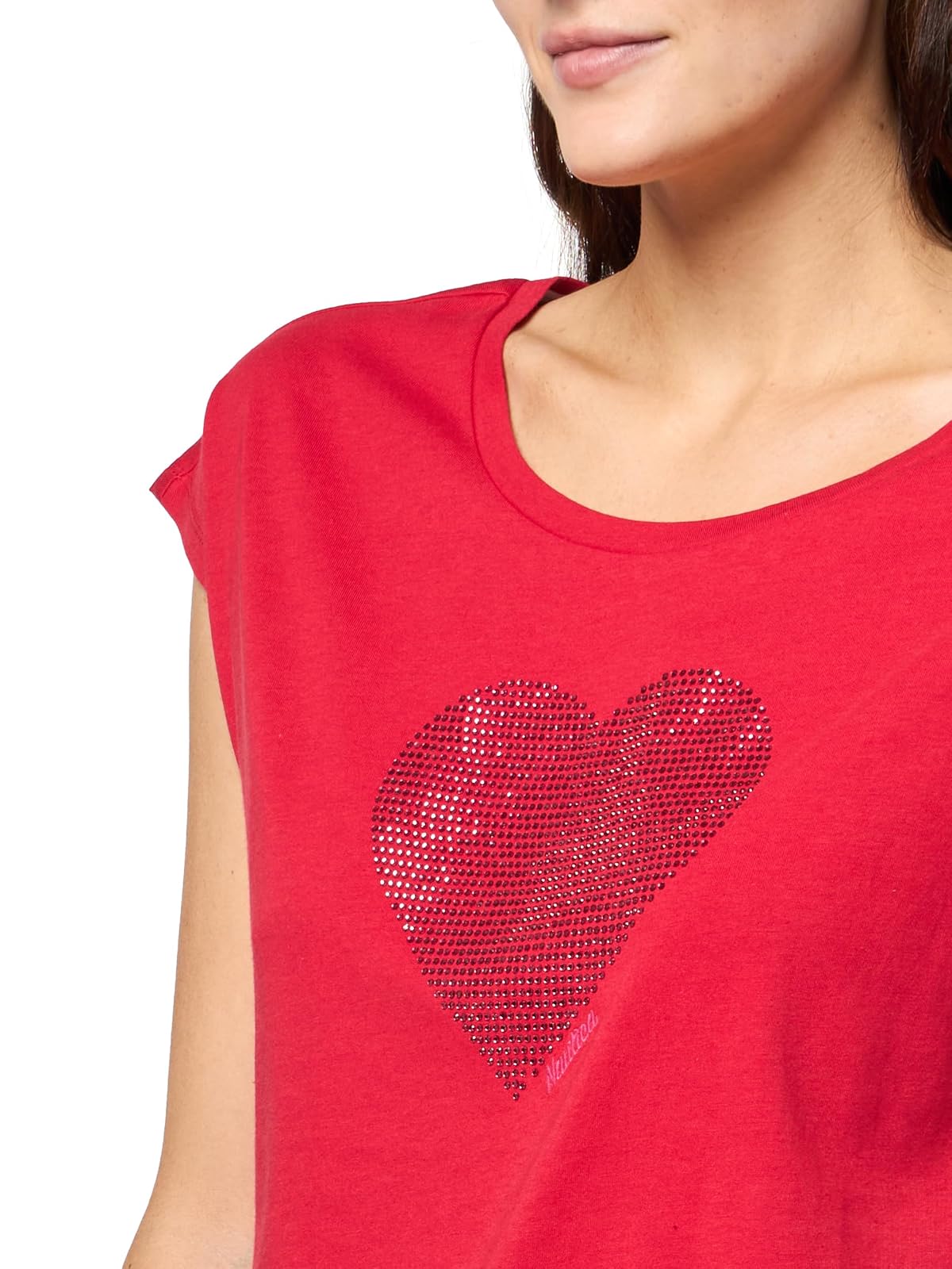 Nautica Hotfix - Playera de Manga Corta con diseño de corazón para Mujer