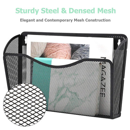 Easepres Mesh 3 Pockets File Organizer Hanging File Organizer Vertical Wall File Organizer Holder Rack