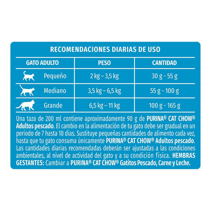 Purina Cat Chow Adulto Todos los Tamaños Sabor Pescado 3Kg