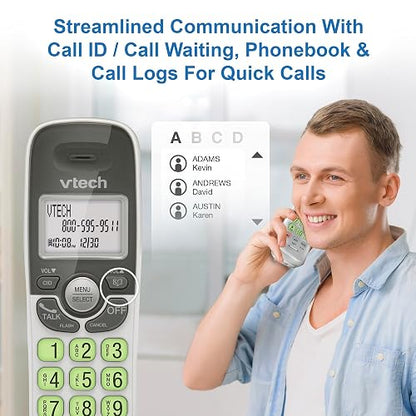 VTech - Teléfono inalámbrico con DECT 6.0, Altavoz dúplex Completo, visualización iluminada, Teclado retroiluminado, identificador de Llamadas/Llamada en Espera, Control de Volumen, Compatible con