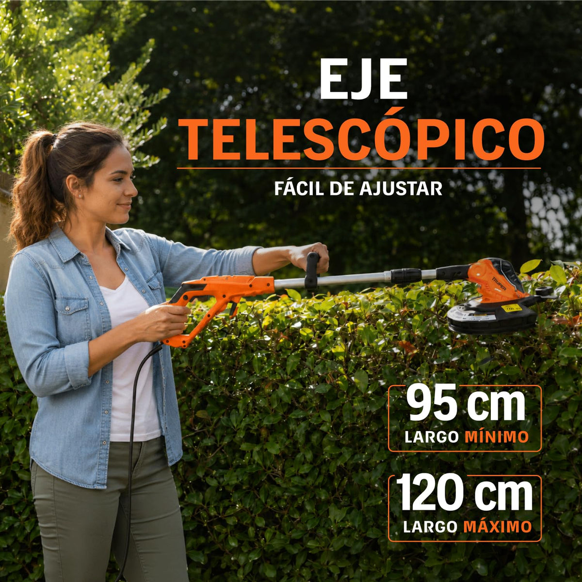 TRUPER DES-550, Desbrozadora eléctrica 550 W Mango D, 13" de Corte