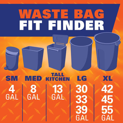 Hefty Bolsas de basura de cocina fuertes y altas, sin perfume, 13 galones, 120 unidades