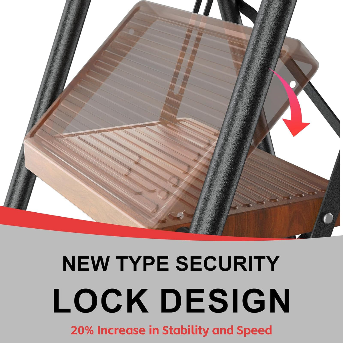 Taburete Plegable Plegable para el hogar, Adultos, Cocina, 3 escalones, Alto y Resistente con pasamanos, escaleras de Escalera, escaleras de Escalera Extensible para Interiores y Casas de 600 Libras