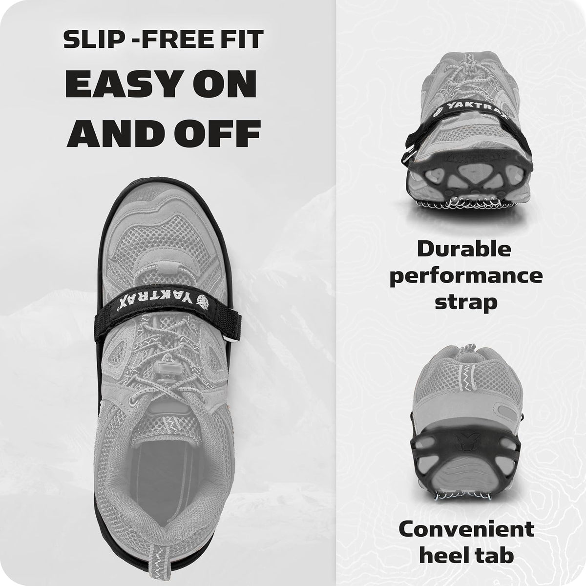 Yaktrax Pro Plus - Tacos de tracción para Hielo y Nieve, Agarre de Bobina de Acero de 360 ° para tracción en Todas Las direcciones, Parte Superior de termoplástico Flexible, fácil de Poner y Quitar