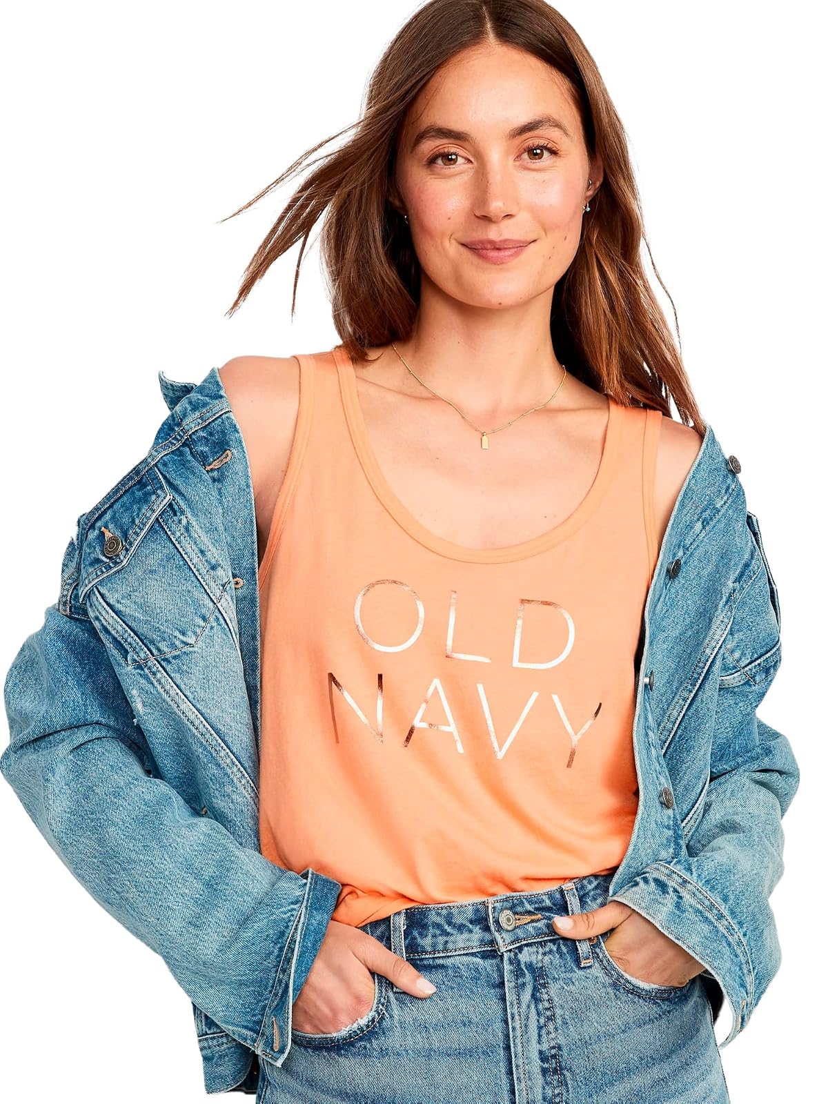 OLD NAVY Playera Mujer, Beige, Mediano