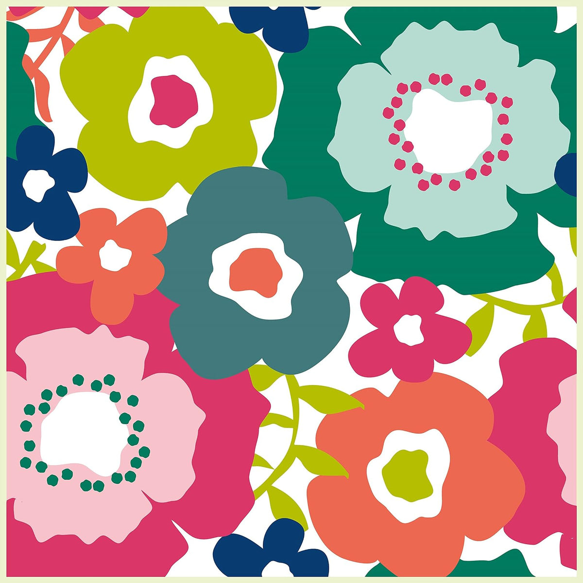 Con-Tact Brand Adorn FLRA-12N022-06 Adhesive Decorative and Removable Vinyl Floor, Flower Fields, Set of 6-12”x12” Tiles