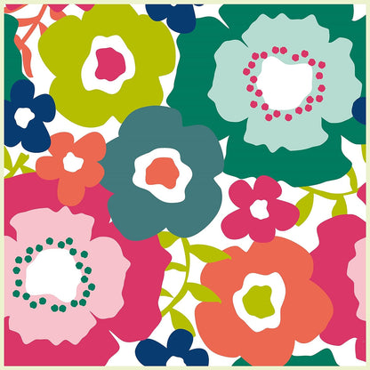 Con-Tact Brand Adorn FLRA-12N022-06 Adhesive Decorative and Removable Vinyl Floor, Flower Fields, Set of 6-12”x12” Tiles