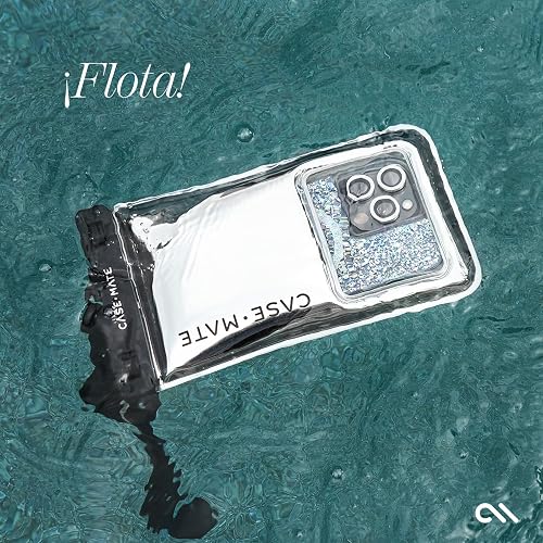Case-Mate Funda Impermeable IP68 para teléfono - Funda Flotante Impermeable con cordón para el iPhone 16 Pro Max/15 Pro Max/14 Pro/13/12/S24 - Cromo Plateado