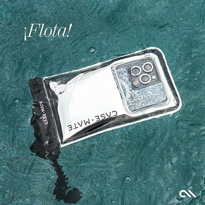 Case-Mate Funda Impermeable IP68 para teléfono - Funda Flotante Impermeable con cordón para el iPhone 16 Pro Max/15 Pro Max/14 Pro/13/12/S24 - Cromo Plateado