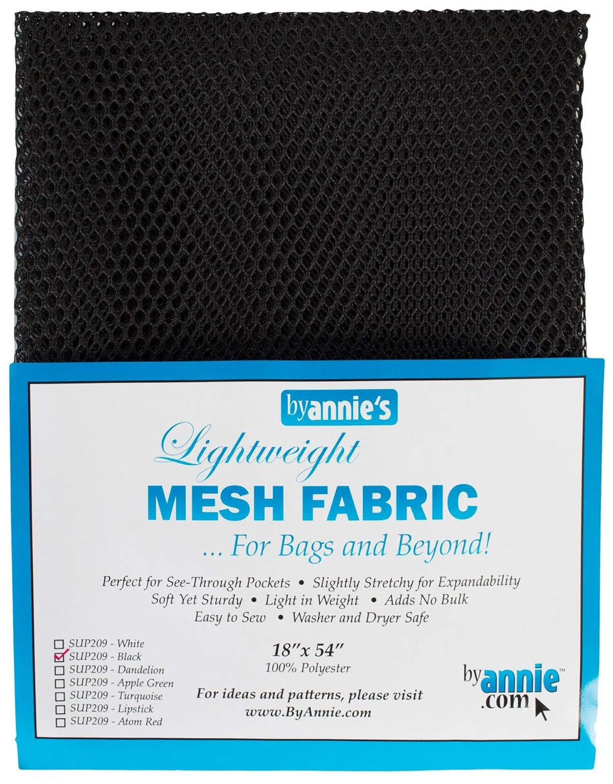 By Annie Tela de Malla para Manualidades 18 x 54 in, Peltre - negro