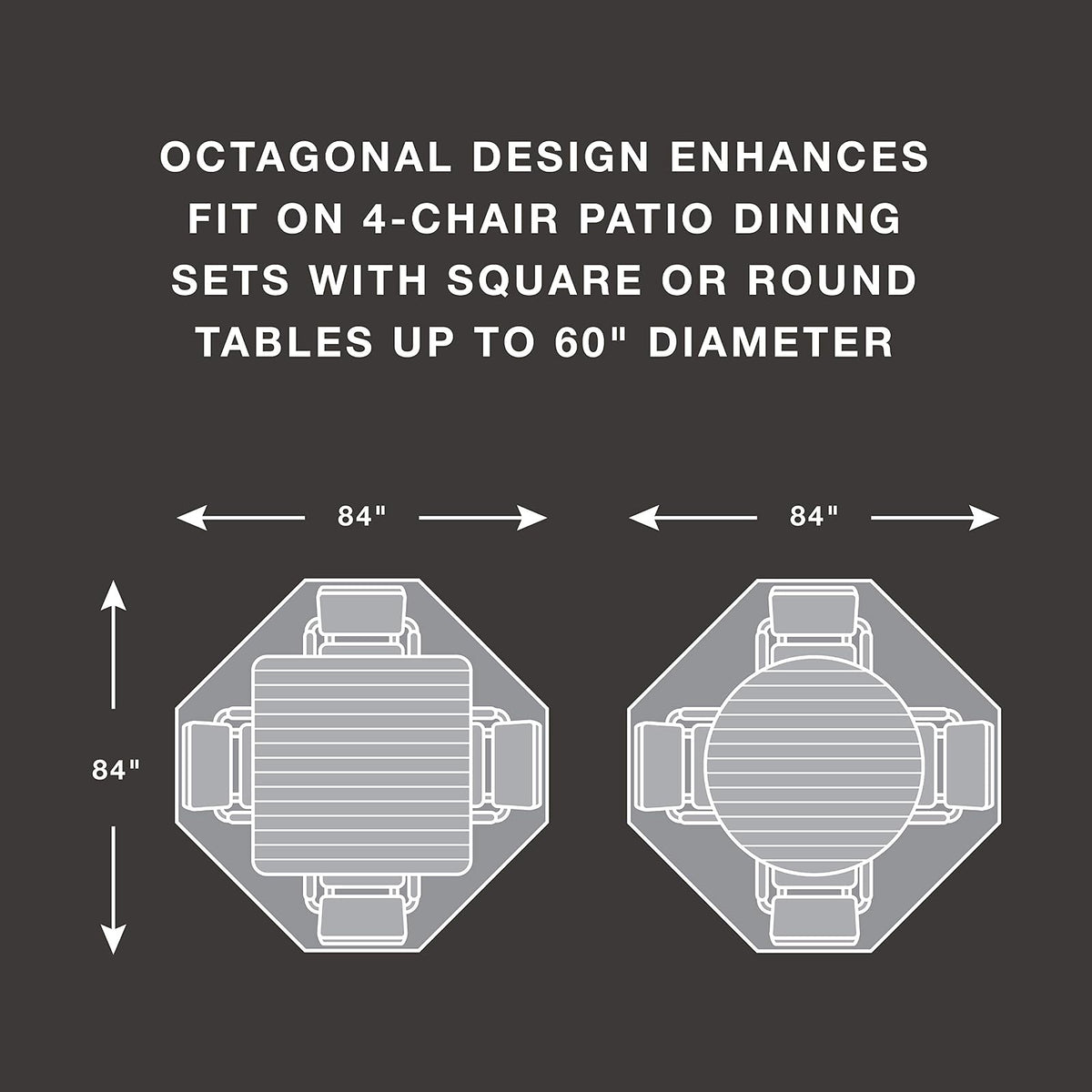 True Guard - Funda para muebles de patio, juegos de comedor de 4 sillas