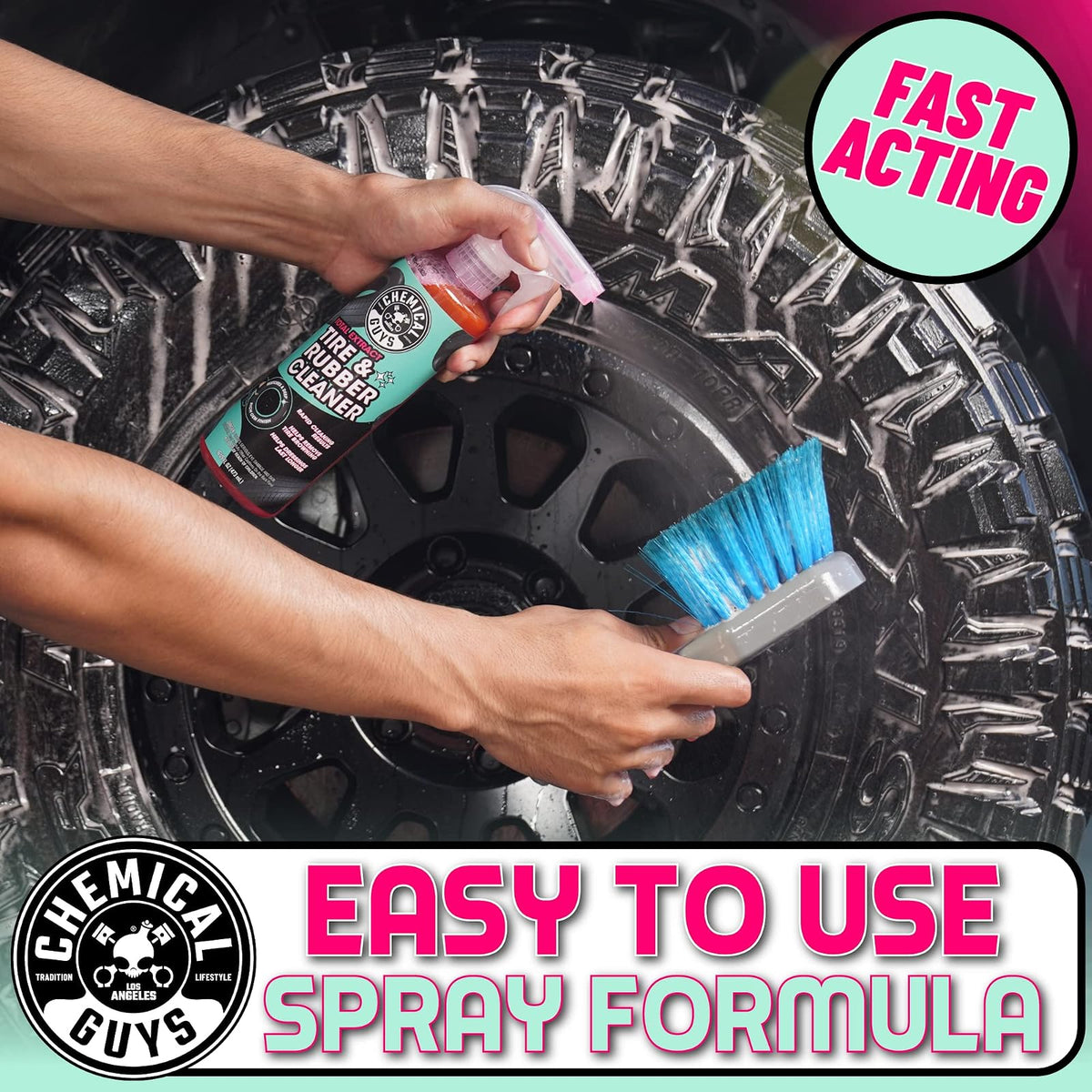 Chemical Guys Limpiador de neumáticos y Caucho Total Extract, Seguro para Automóviles, Camiones, todoterrenos, Motocicletas, vehículos recreativos y más, 473 ml