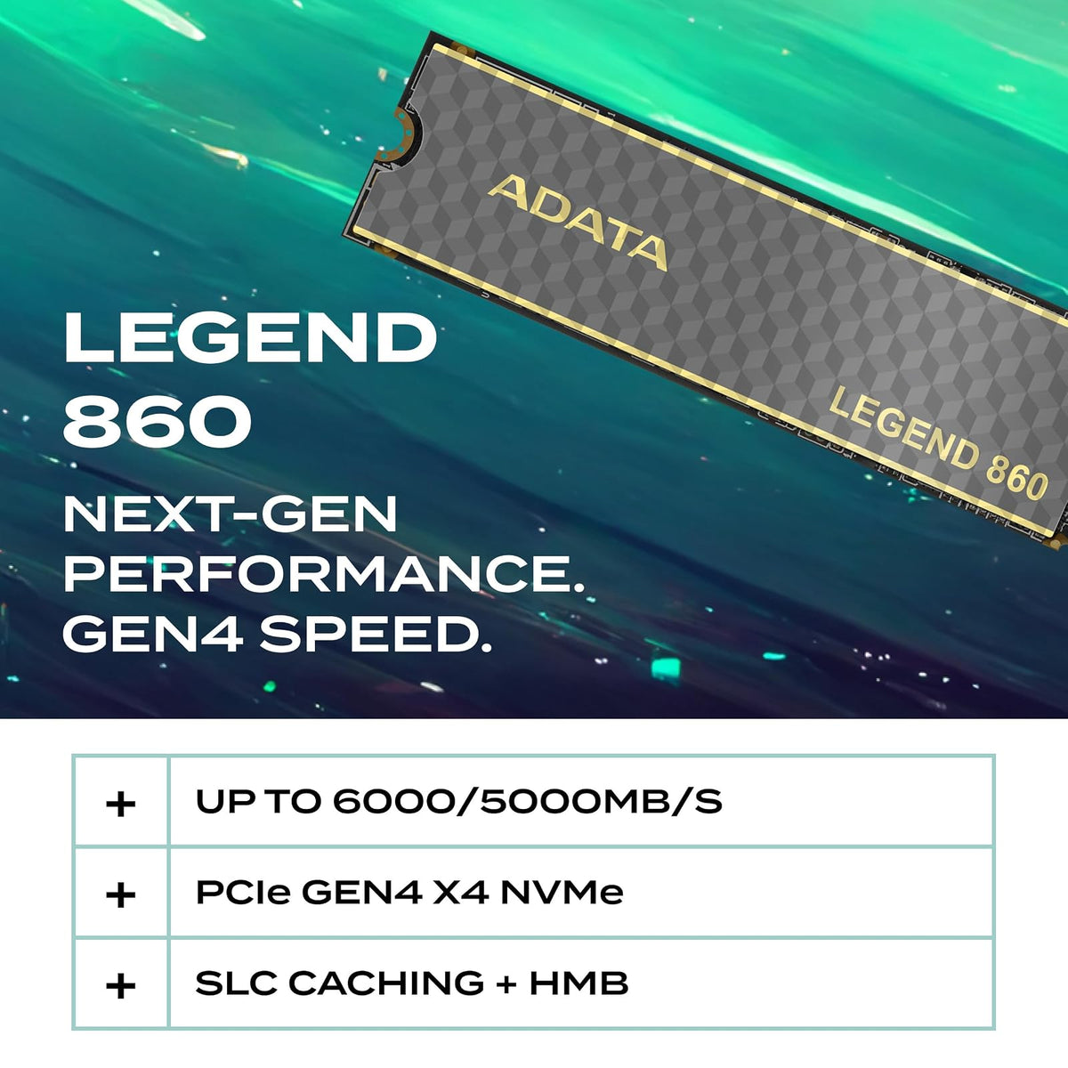 Adata SSD Legend 860 NVMe, 1000GB, PCI Express 4.0, M.2 SLEG-860-1000GCS