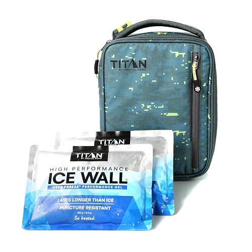 Titan Fridge - Lonchera vertical fría con 2 paredes de hielo de 250 g, Pixel Camo
