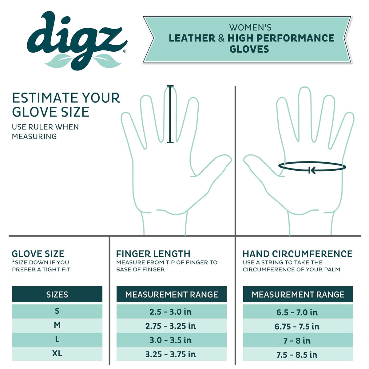 DIGZ Gardener - Guantes de trabajo y guantes de trabajo para mujer con pantalla táctil compatible con dedos