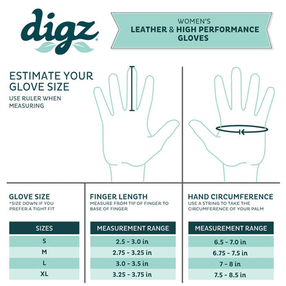 DIGZ Gardener - Guantes de trabajo y guantes de trabajo para mujer con pantalla táctil compatible con dedos