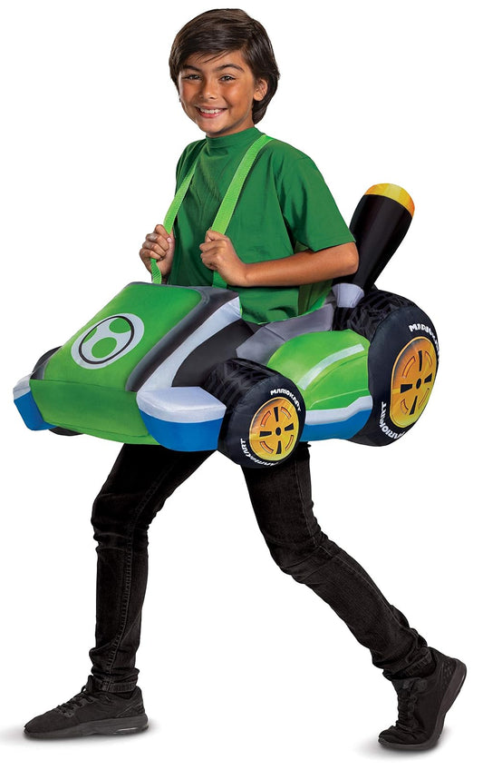 Yoshi - Disfraz de Kart Inflable de Mario Kart, Accesorio para niños, tamaño único, Funciona con Ventilador, Yoshi Kart, Multicolor