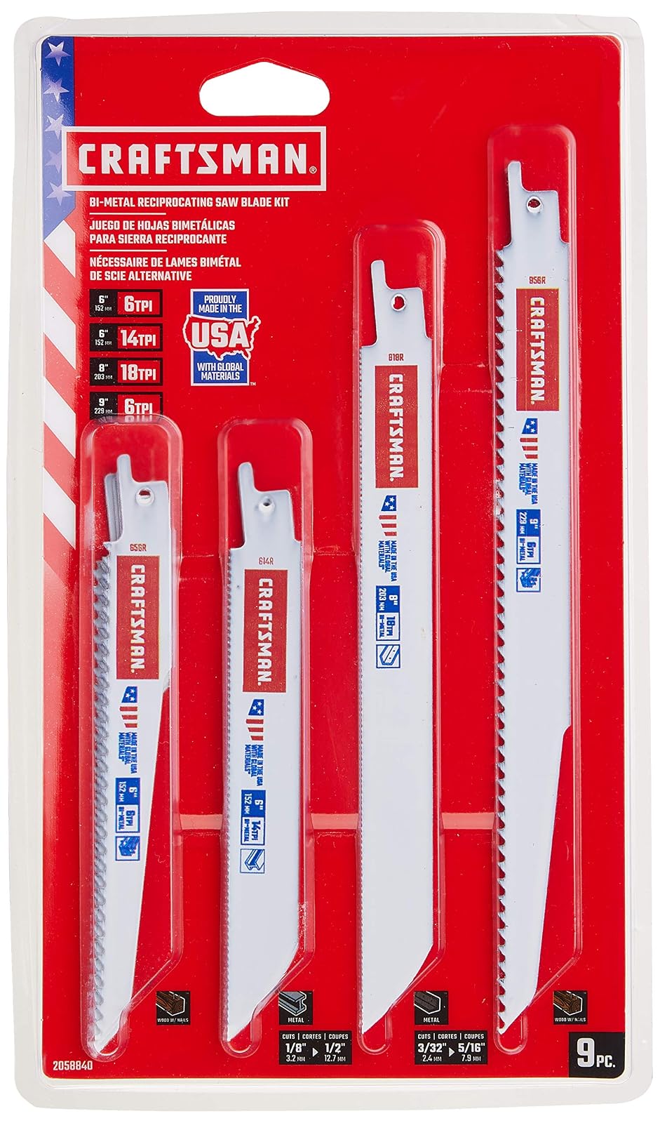 CRAFTSMAN - Hojas de sierra alternativas, kit de 9 piezas (2058840)