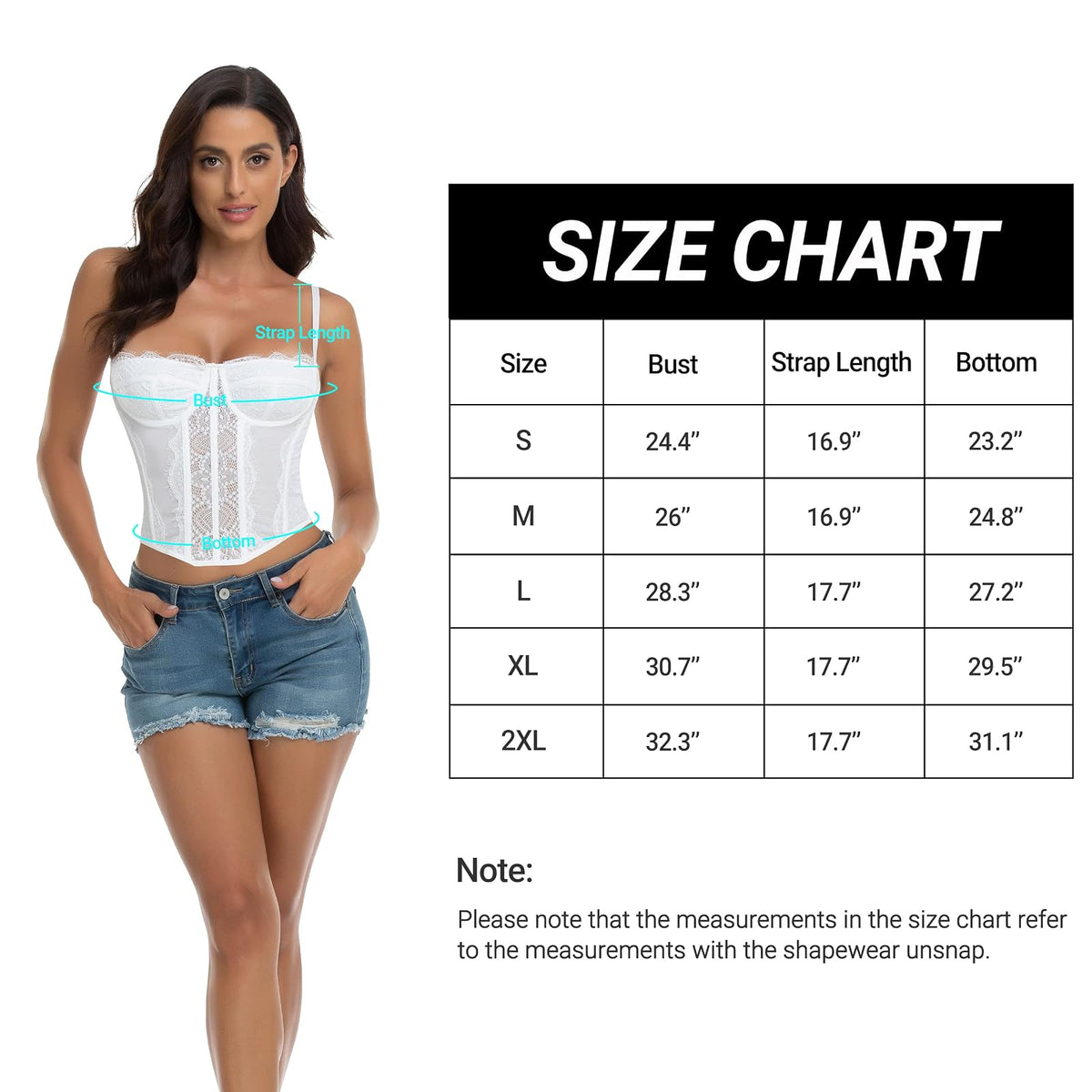 Raxnode - Corsé de encaje para mujer, playera sexy para salir de fiesta con hebilla