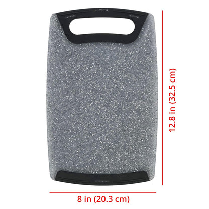 Glad - Juego de cuchillos con tabla de cortar, 5 piezas, cuchillos santoku afilados y utilitarios con cubiertas de hoja y bloque de plástico para picar | Accesorios de cocina color gris