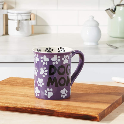 Our Name is Mud Taza de cerámica, 473 ml, Dog Mom, Multicolor, 16 Ounces, 1