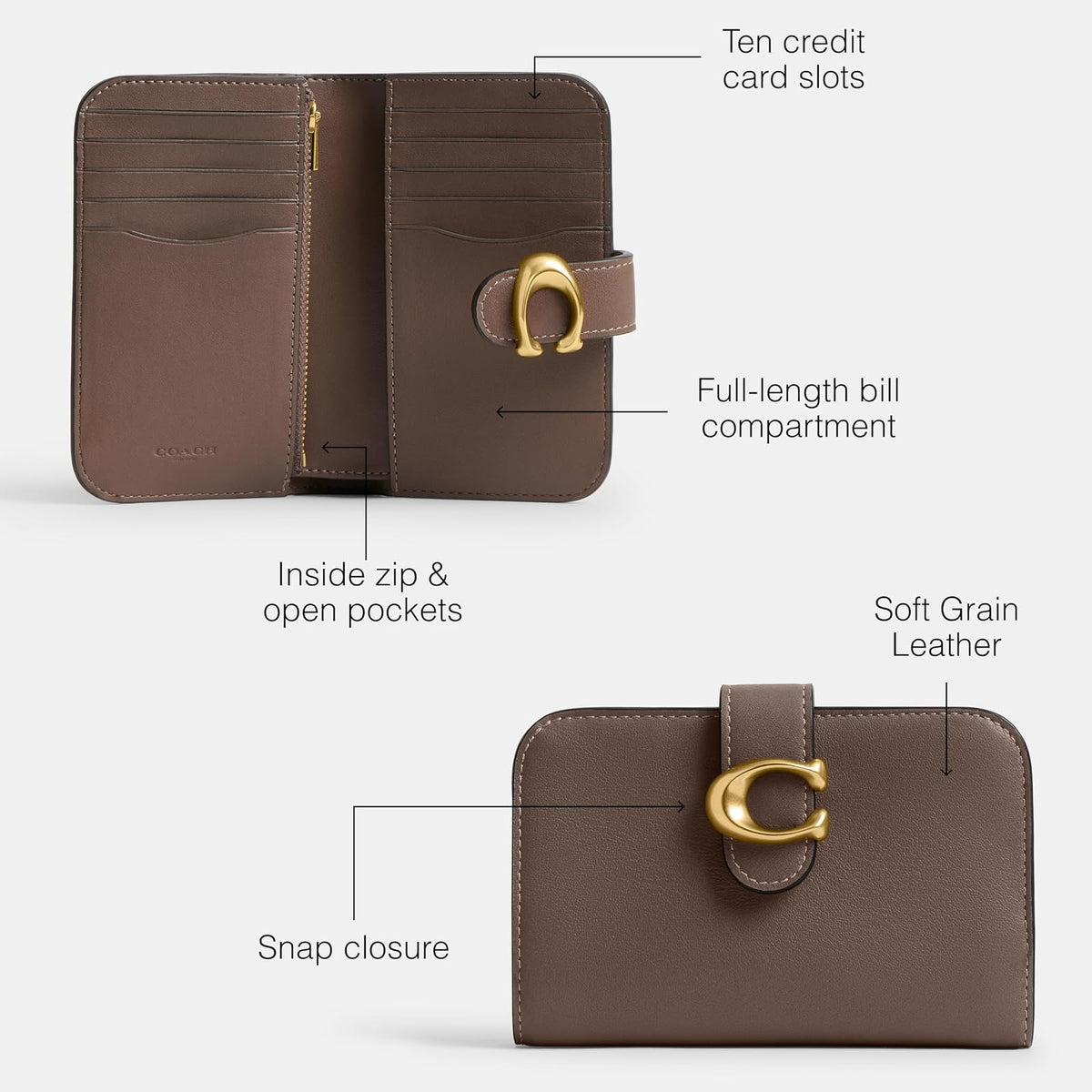 Coach Tabby portafolios Bi-Fold para mujer