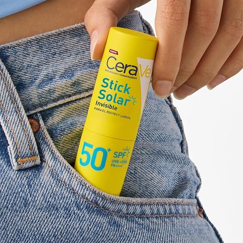 CeraVe Stick Solar Invisible 50FPS alta protección solar para rostro y labios 8g